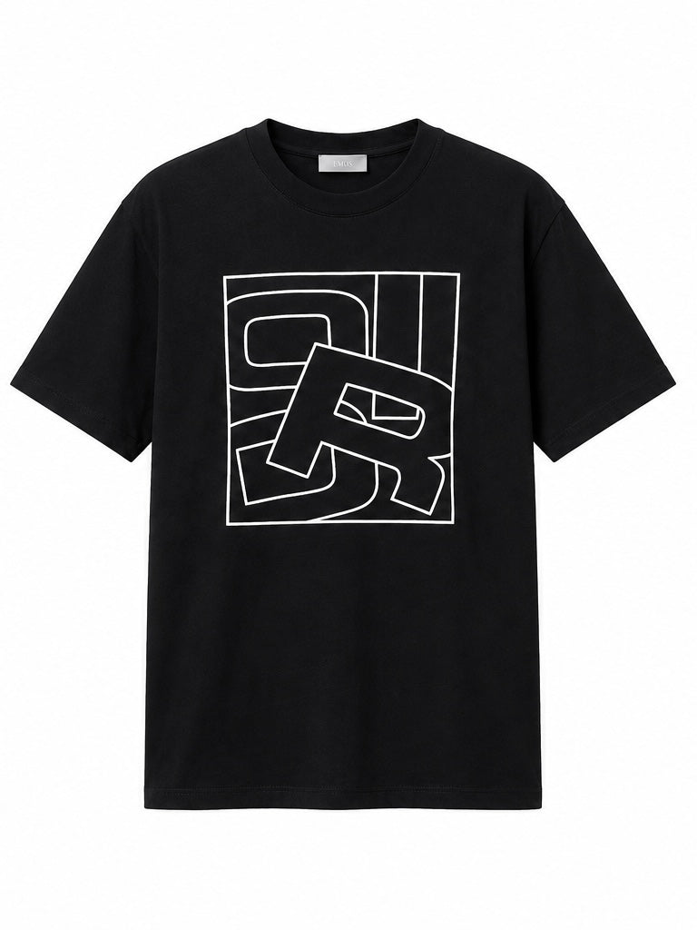 Dioř Black Printed Tee