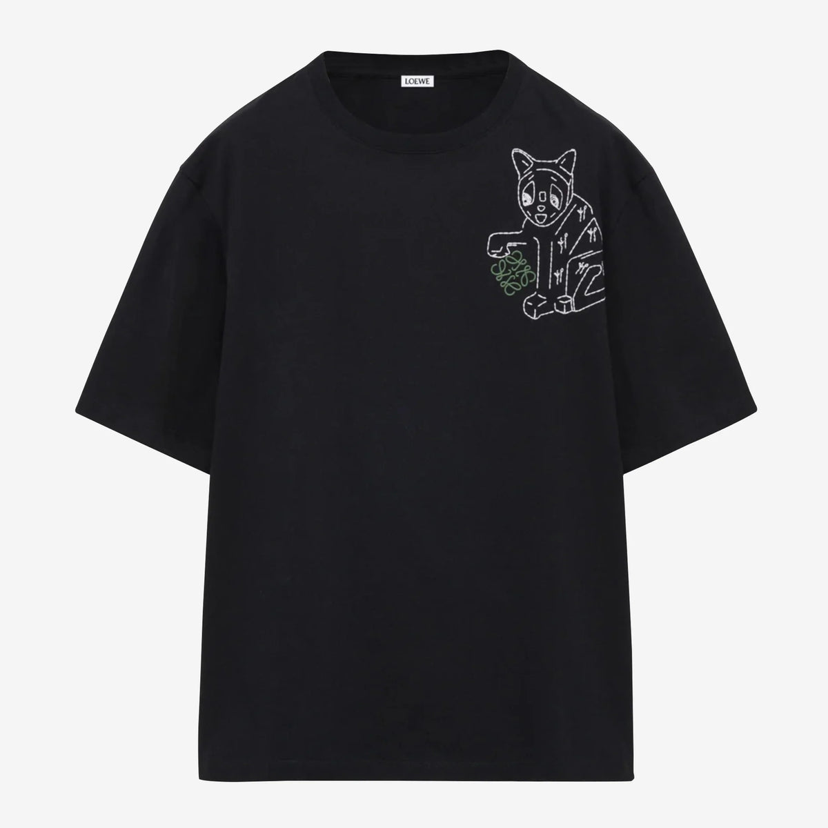 Black Loewè Embroidery Tee